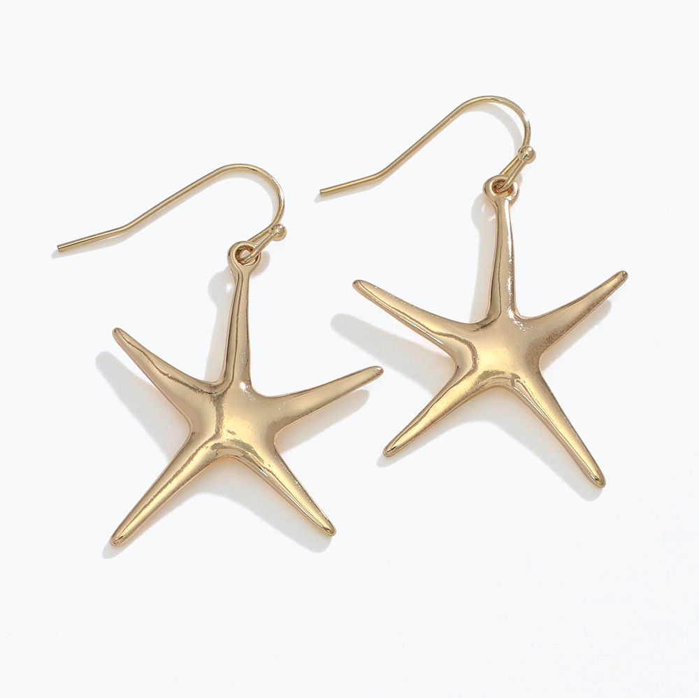 EARRINGS - POLISHED GOLD STARFISH