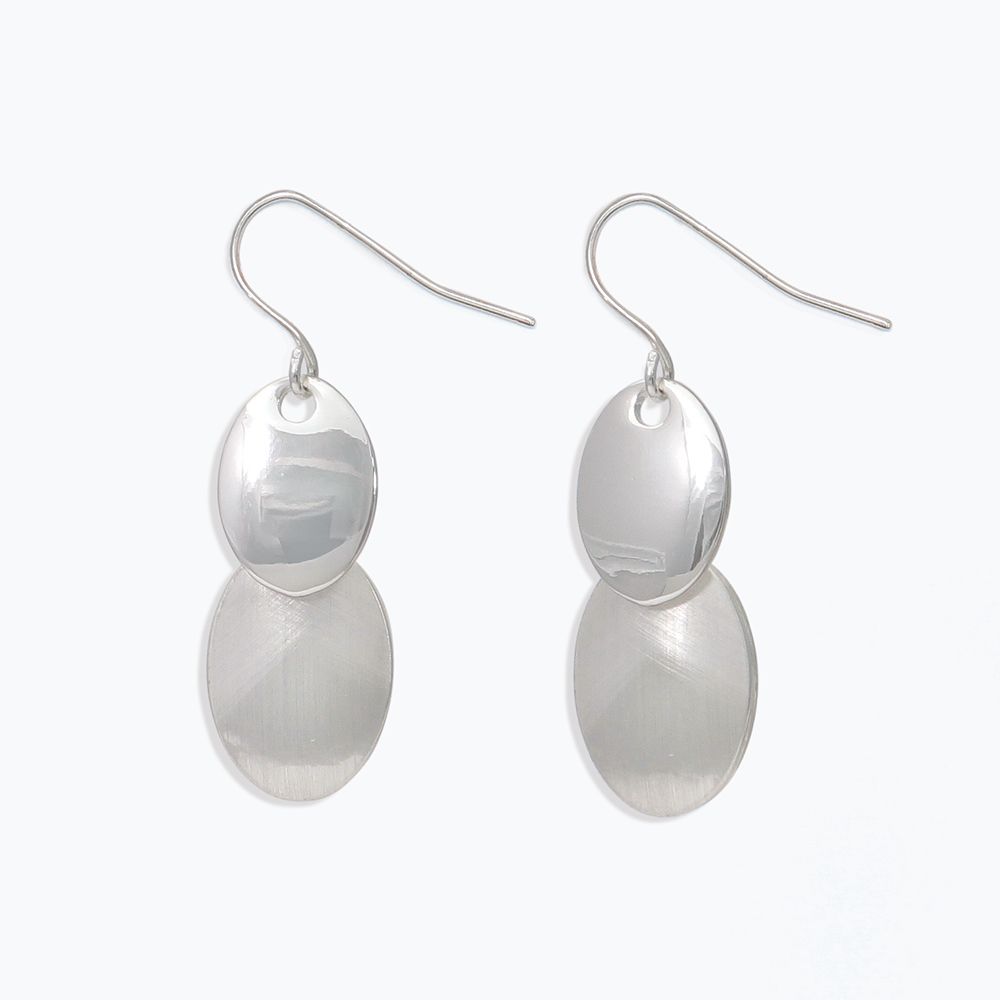 EARRINGS - SILVER AND MATTE SILVER DROPS
