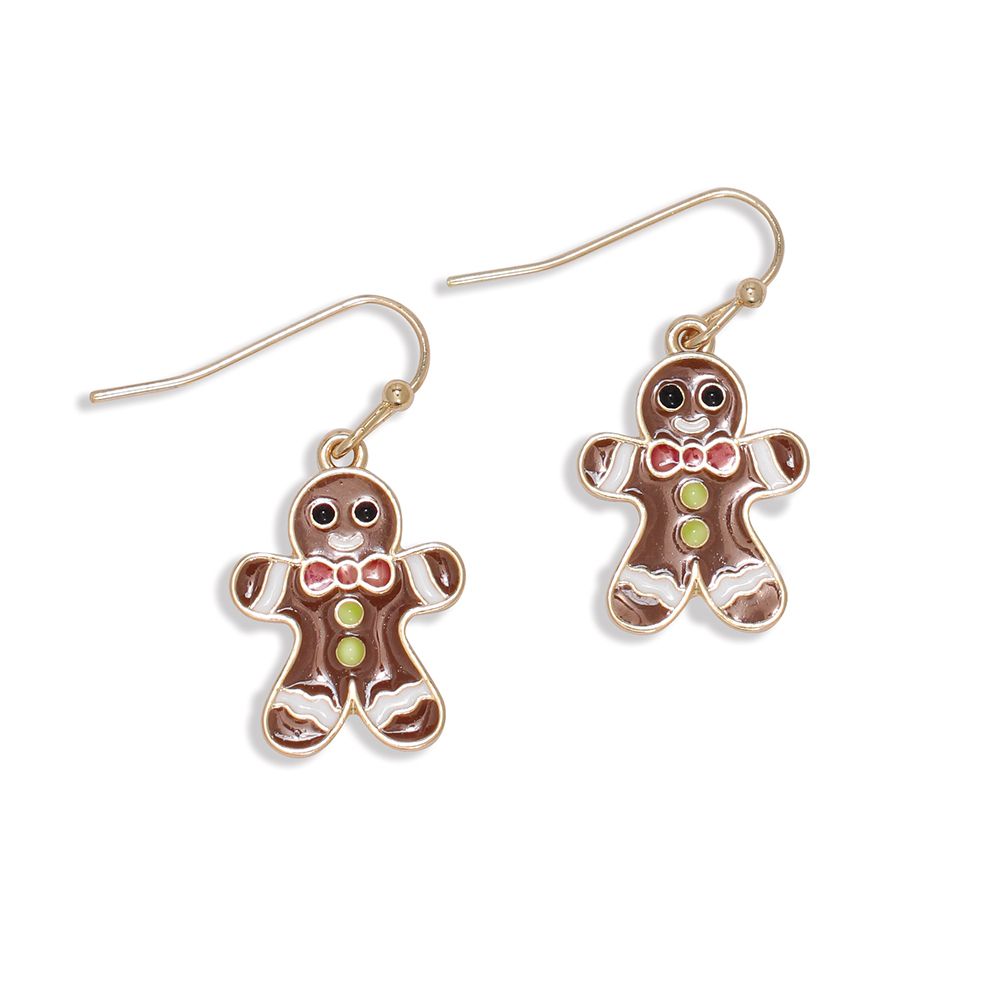EARRINGS - ENAMEL GINGERBREAD MEN