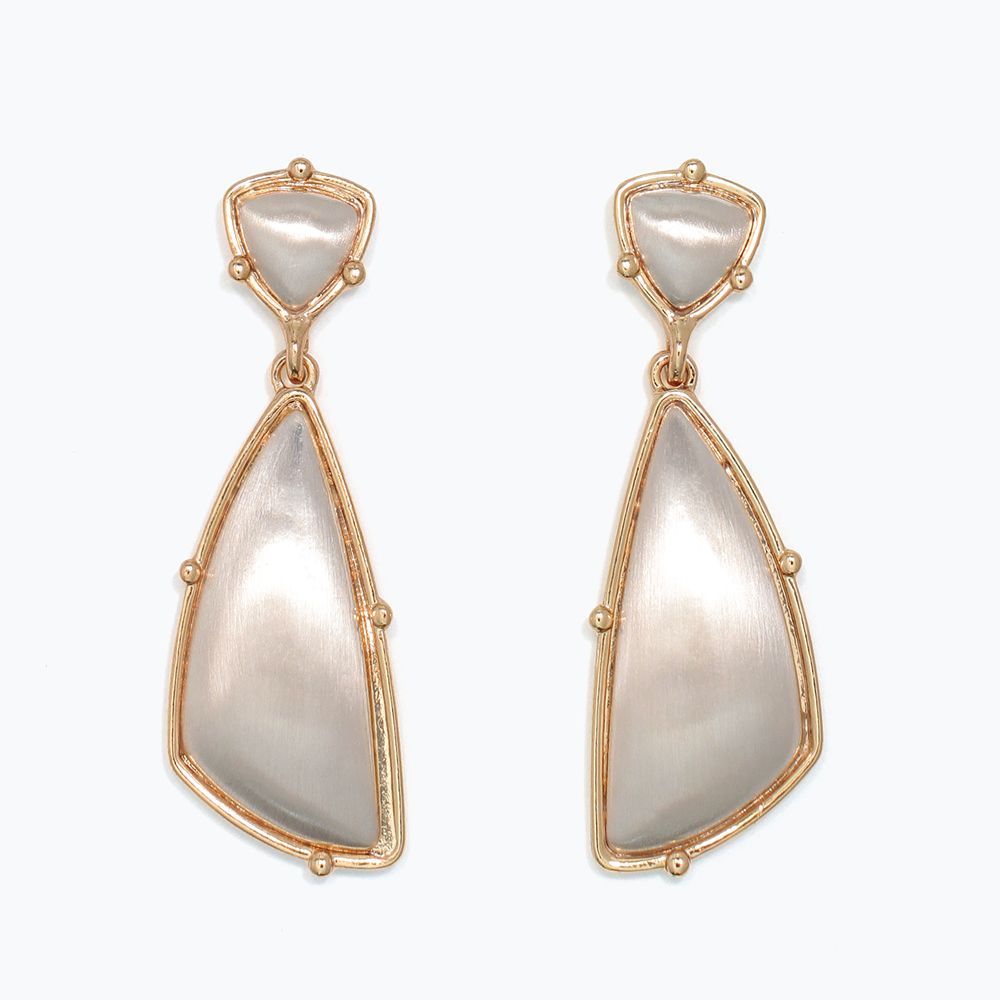 EARRINGS - BURNISHED SILVER DROPS