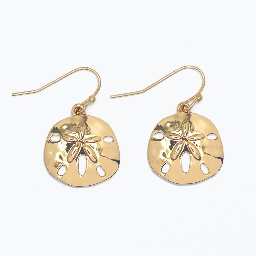 EARRINGS - POLISHED GOLD SAND DOLLARS