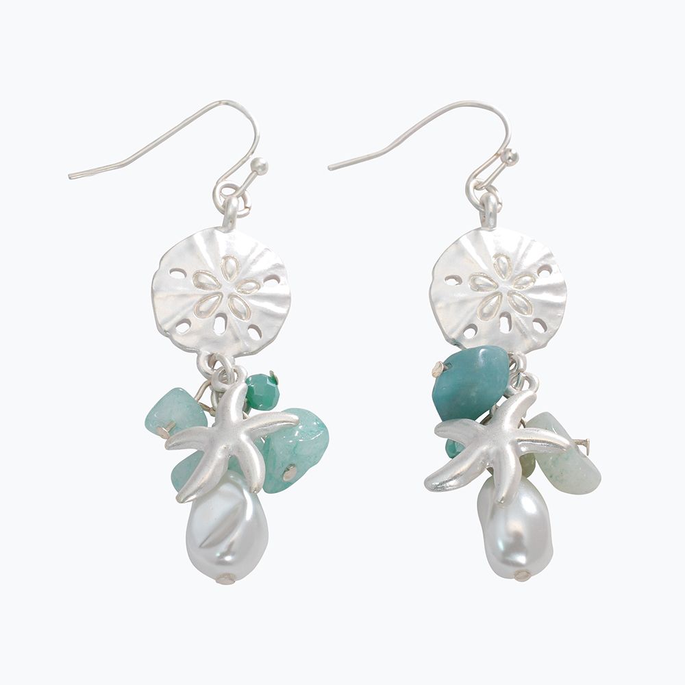 EARRINGS - MATTE SILVER SEA LIFE