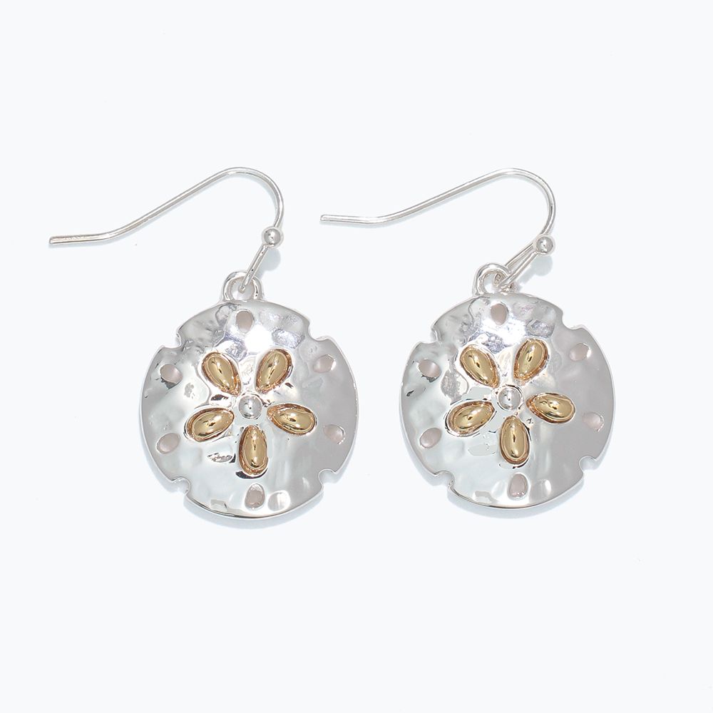 EARRINGS - TWOTONE SAND DOLLAR