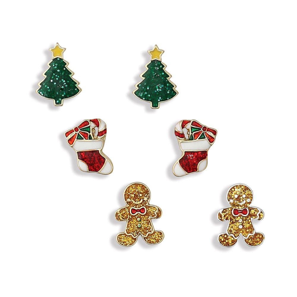 EARRINGS - GINGERBREAD TREE STOCKING