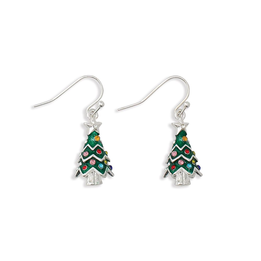 EARRINGS - TRIMMED CHRISTMAS TREE
