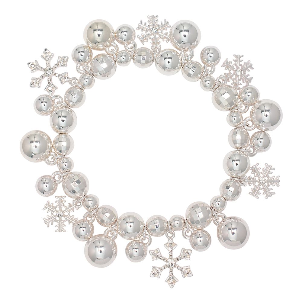 BRACELET - SILVER SNOWFLAKES WITH CRYSTA