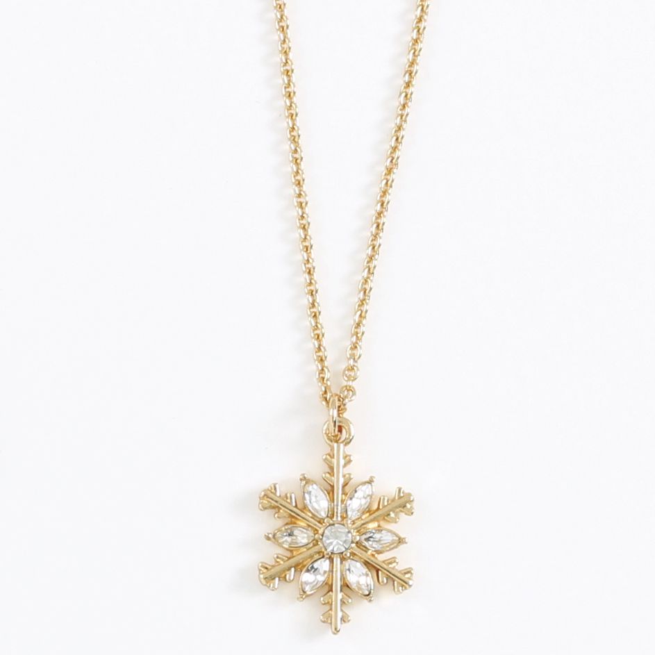 NECKLACE - GOLD SNOWFLAKE WITH CRYSTALS