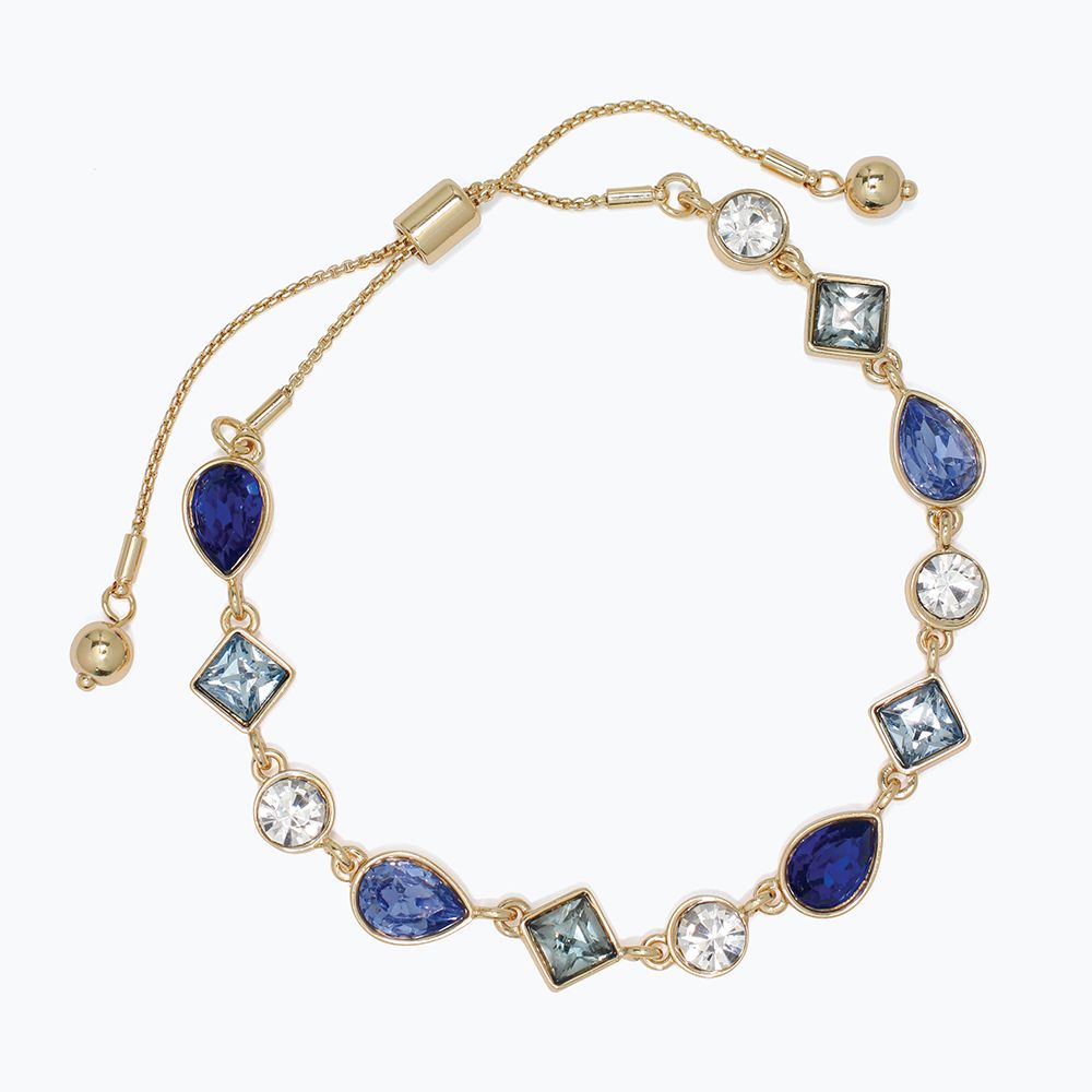 BRACELET - LINKED BLUE CRYSTALS IN GO