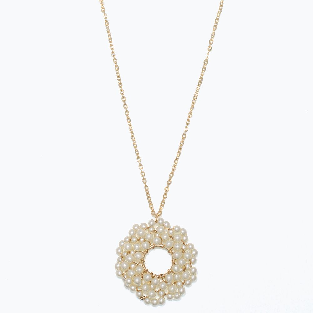 NECKLACE - GOLD WITH PEARL CLUSTER
