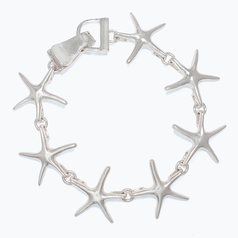 BRACELET - LINKED SILVER STARFISH