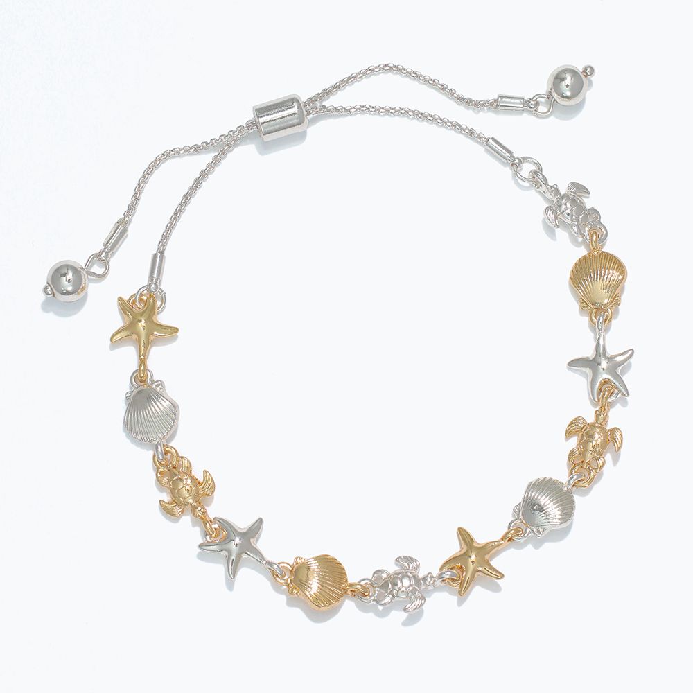 BRACELET - TWO TONE SEA LIFE PULL TIE