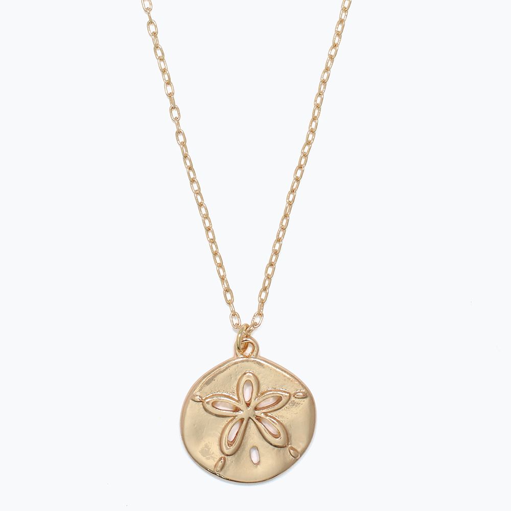 NECKLACE - MATTE GOLD SAND DOLLAR