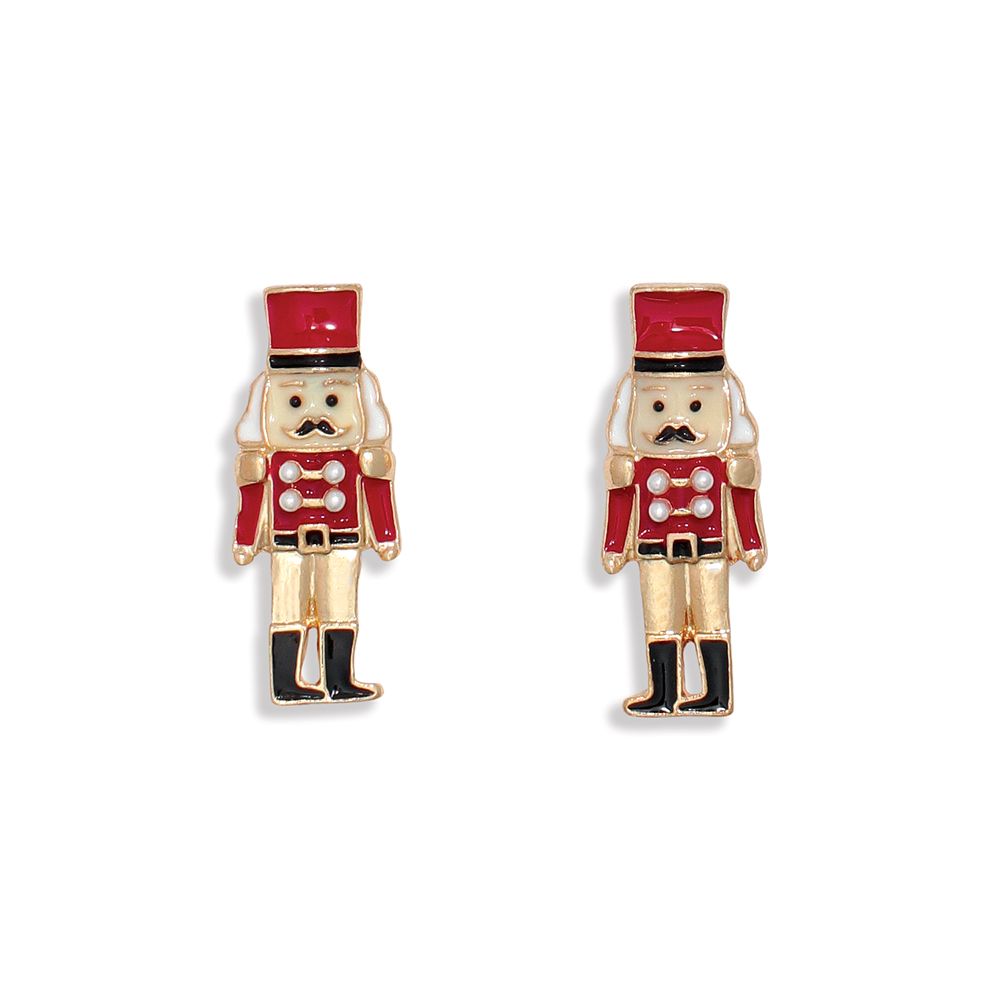 EARRINGS - MINI NUTCRACKERS WITH PEARLS