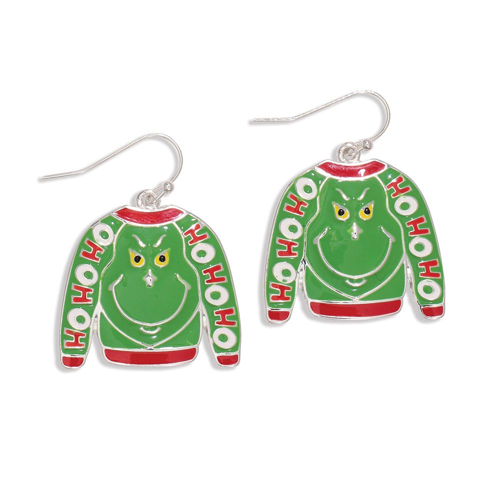 EARRINGS - HOHOHO GRINCH SWEATER