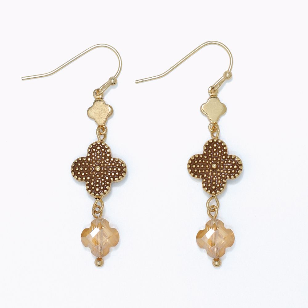 EARRINGS - MOCHA &amp; CHAMPAGNE CLOVERS