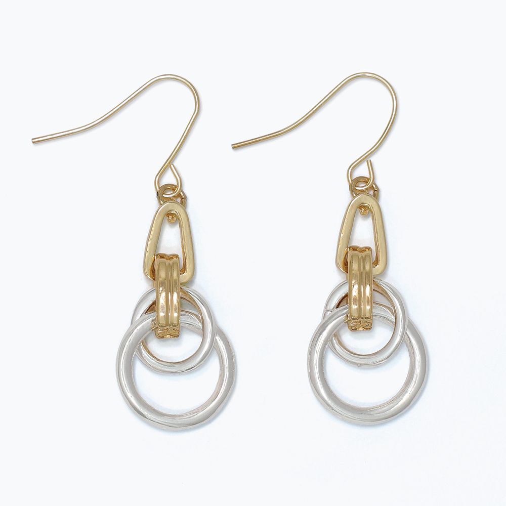 EARRINGS - TWOTONE DANGLES