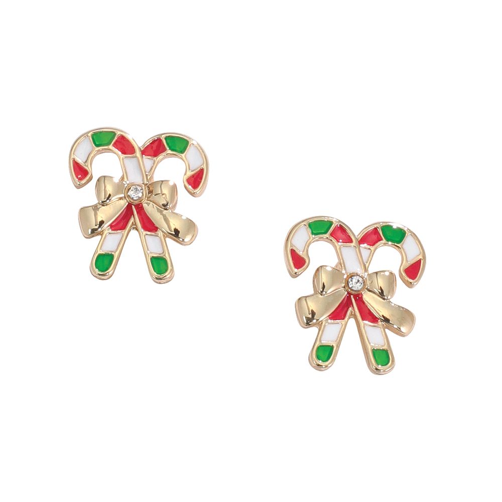 EARRINGS - CANDY CANE STUDS
