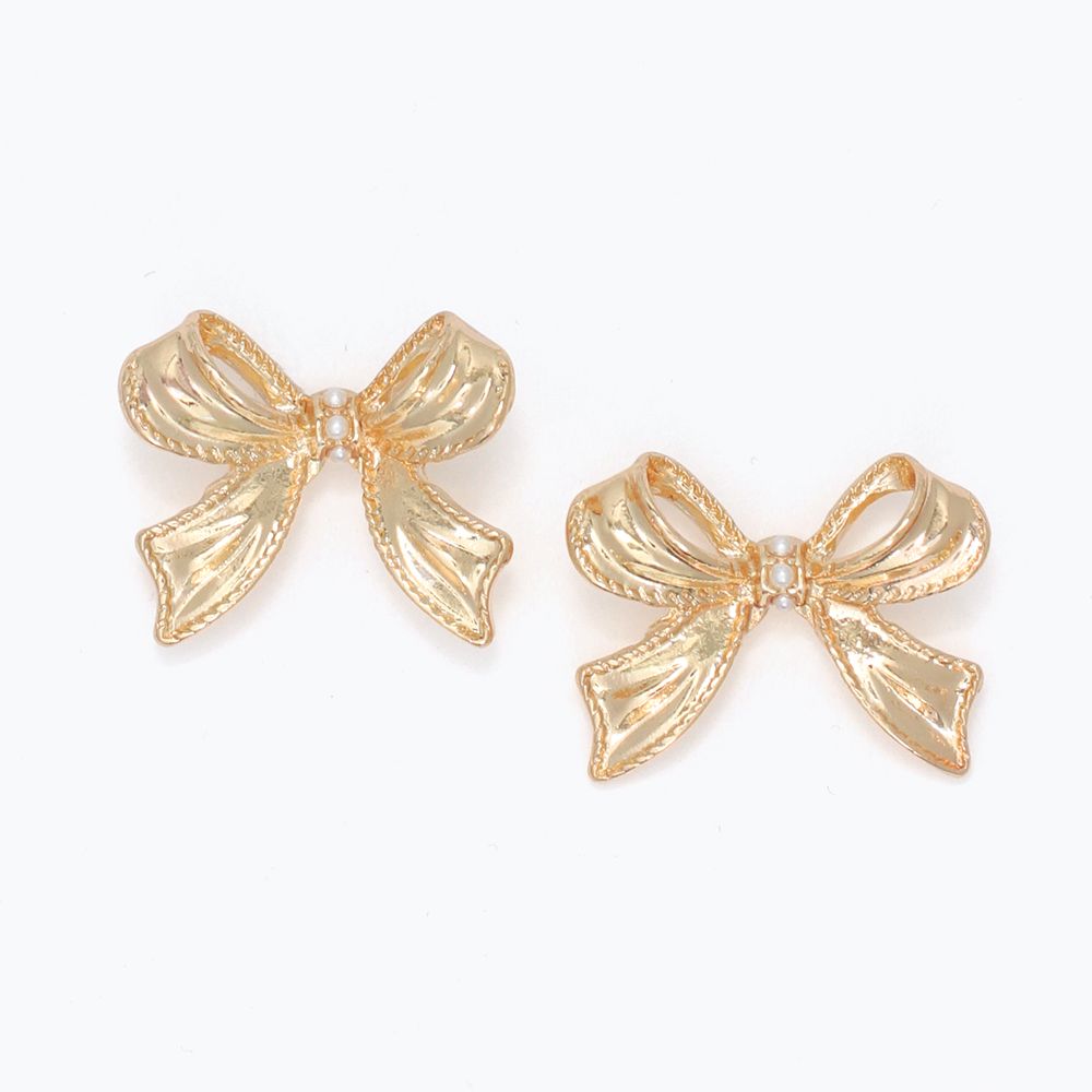 EARRINGS - GOLD BOW STUDS