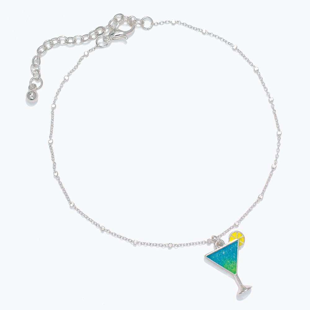 ANKLET - SILVER COCKTAIL CHARM