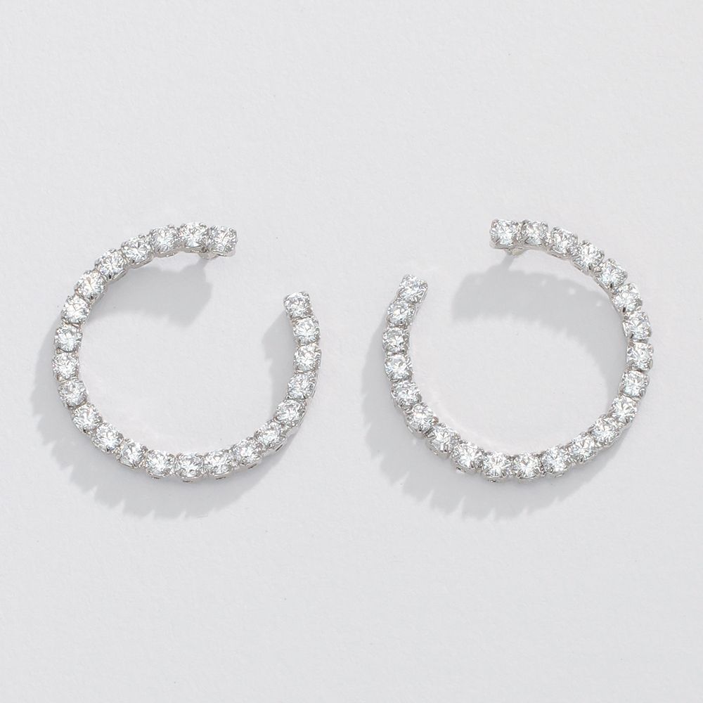 EARRINGS - CRYSTAL SPIRAL HOOPS
