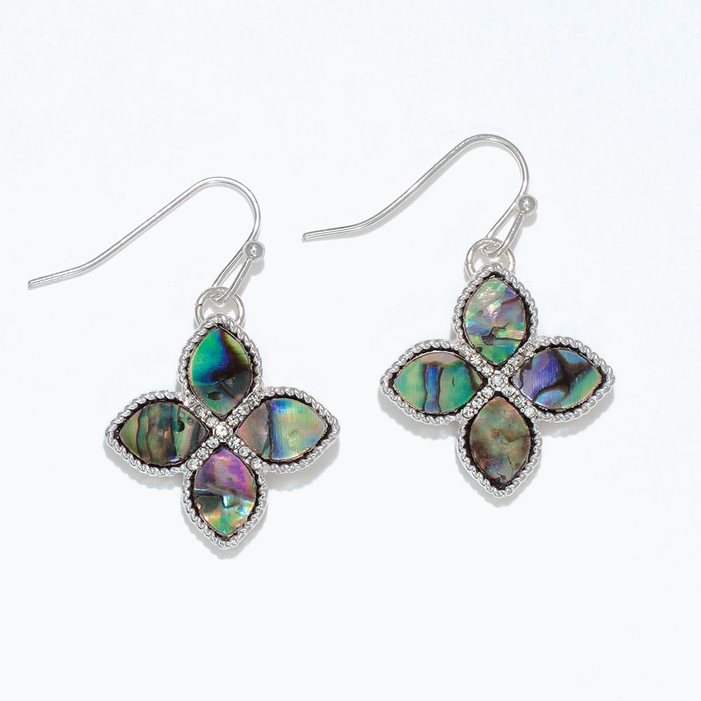 EARRINGS - ABALONE CLOVER DROPS