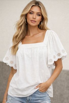 SQUARE NECK SL - White