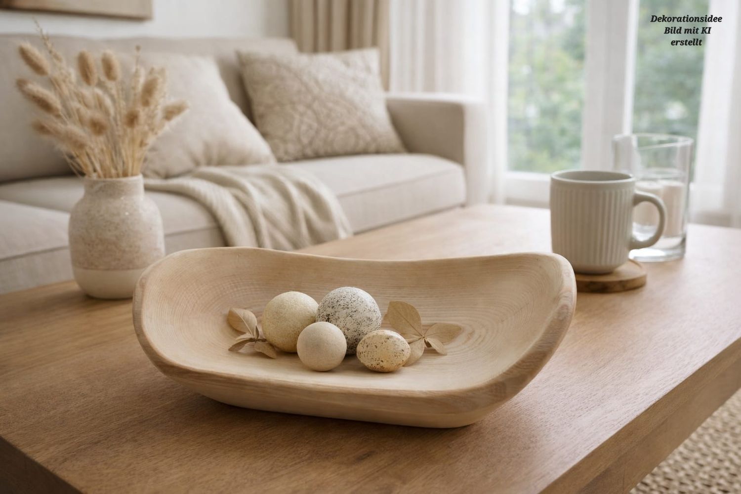 Handgemachte Holzschale aus Eschenholz 30 cm