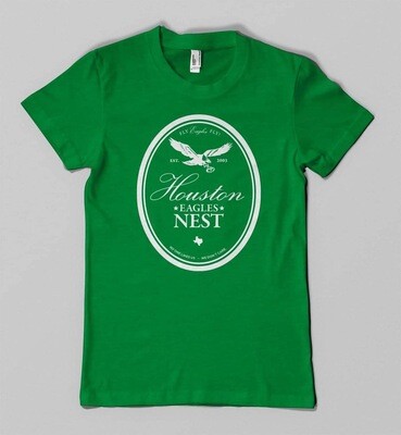 SMALL Kelly Green Houston Eagles Nest Label T-Shirt
