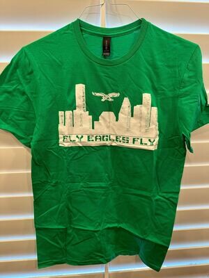 Men's Green and White "Fly Eagles Fly" (SMALL)