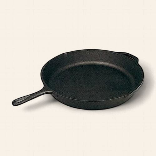 15.5" cast iron frying pan