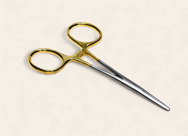 Straight Gold Forceps 6"