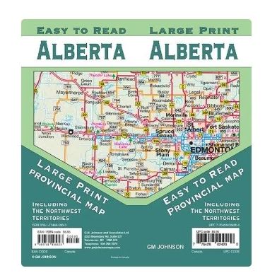 Alberta Large Print Road Map