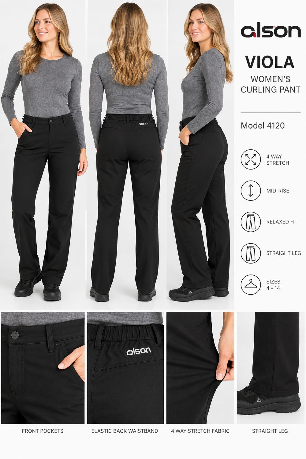 Olson Viola Curling Pant, Size: size 8