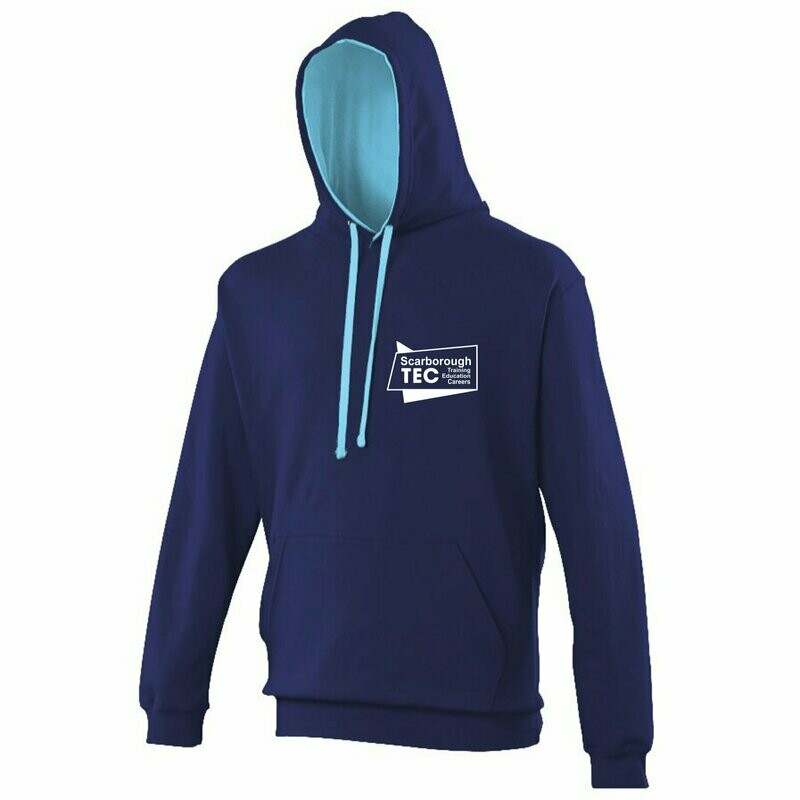 Scarborough TEC Varsity Hoodie WHITE LOGO (Navy Blue-Sky Blue)
