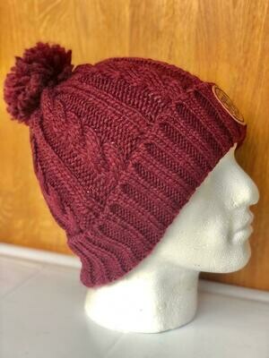 Kickstart Cable Knit Bobble Hat
(Burgundy)