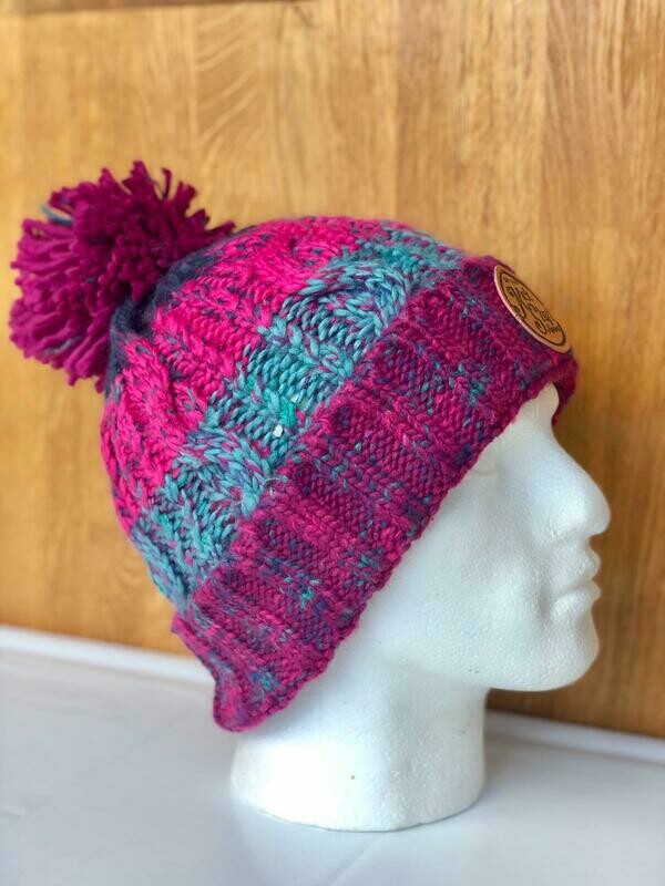 Kickstart Corkscrew Bobble Hat (Winter Berries)