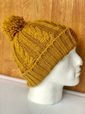 Kickstart Cable Knit Bobble Hat
(Mustard)
