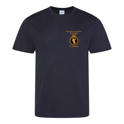 Kids Harrogate & District Navy Blue Sea Cadet Cool Tec T-shirt