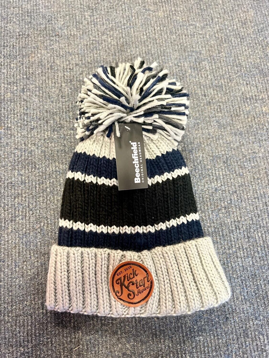 Kickstart Striped Bobble Hats - NEW