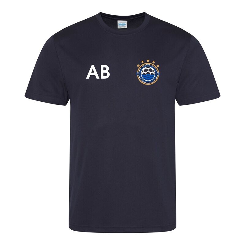Kids Yorkshire Coast Football Club Navy Cool Tec T-Shirt