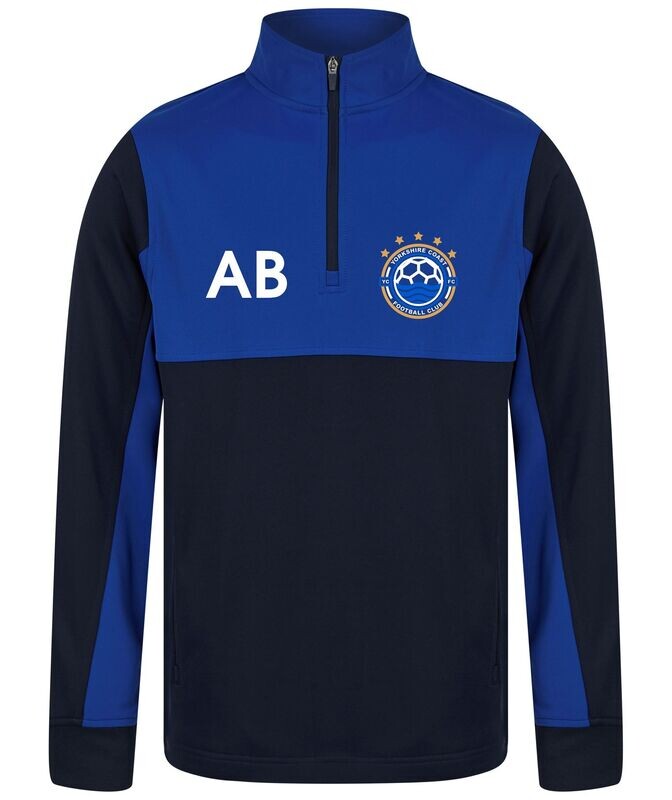 Kids Yorkshire Coast Football Club Navy 1/4 Zip Top