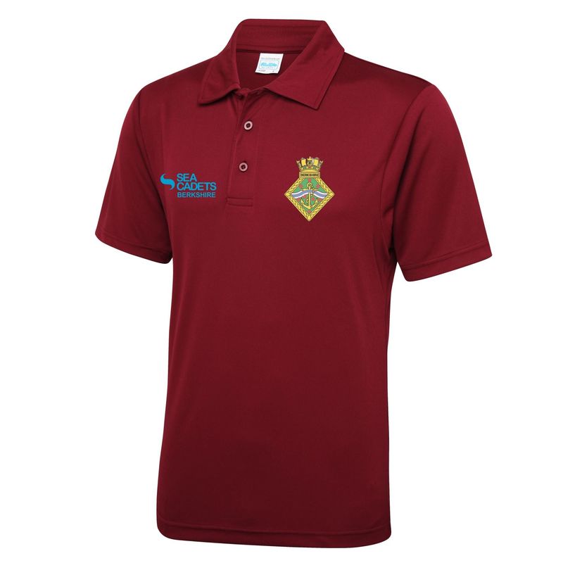 Berkshire Sea Cadets Adults Burgundy Cool Tec Polo JC040