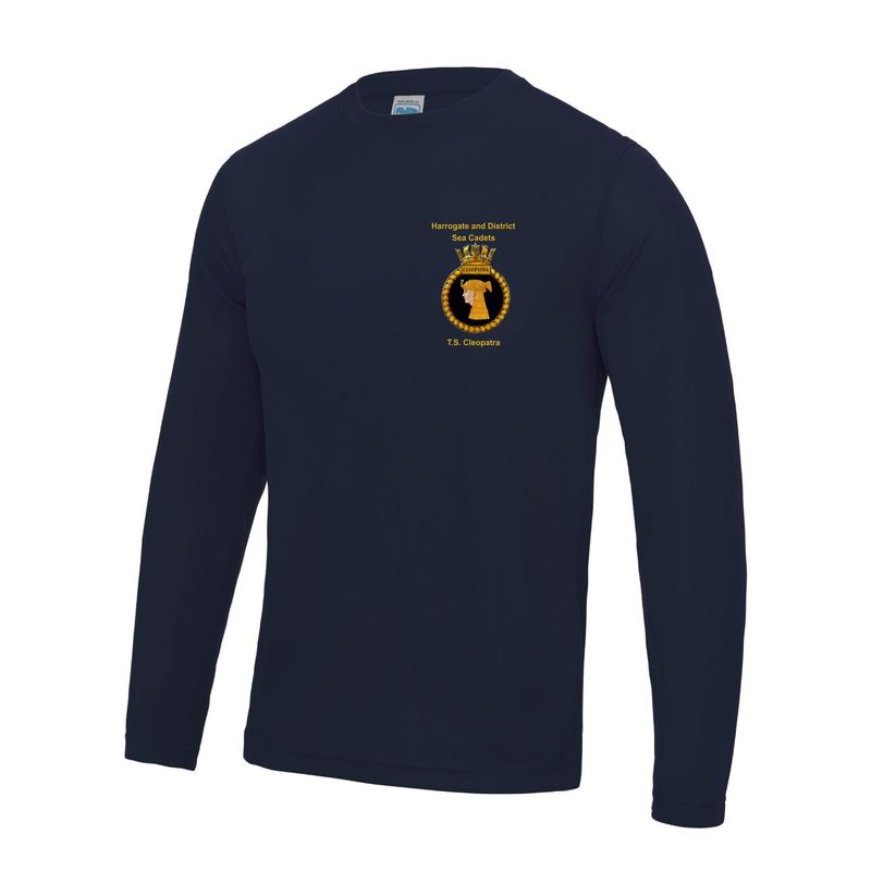 Harrogate Sea Cadets - Adult Long Sleeved Navy  Cool Tec T-shirt JC002