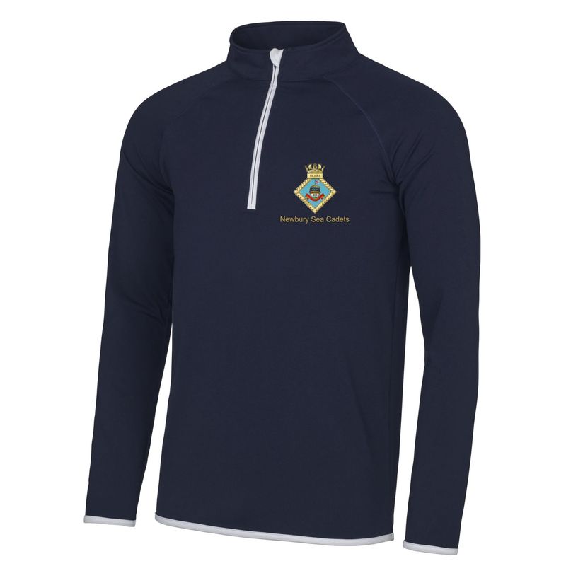 Newbury Sea Cadets - Adults Navy/White  1/4 Zip Top JC031