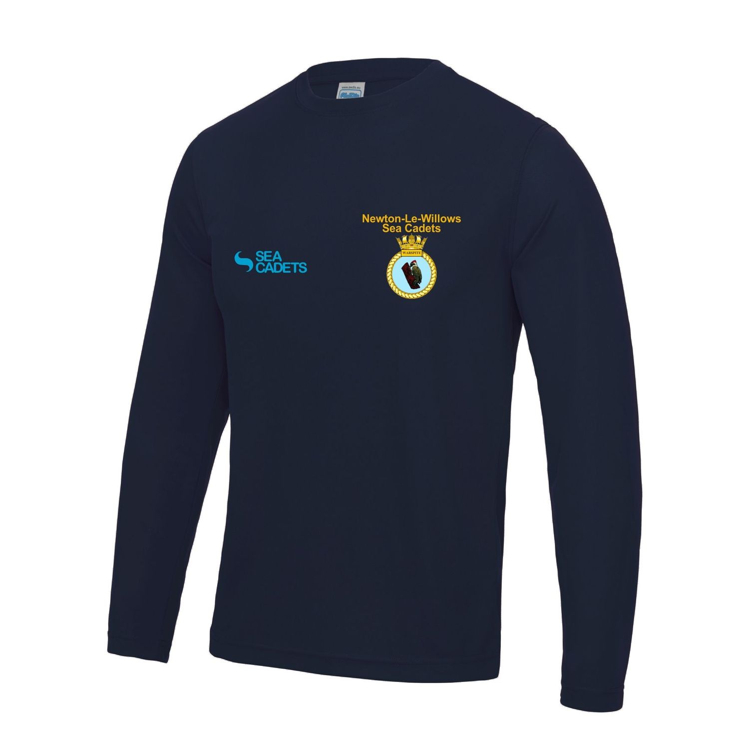 Newton-Le-Willows Sea Cadets - Adult Long Sleeved Navy  Cool Tec T-shirt JC002