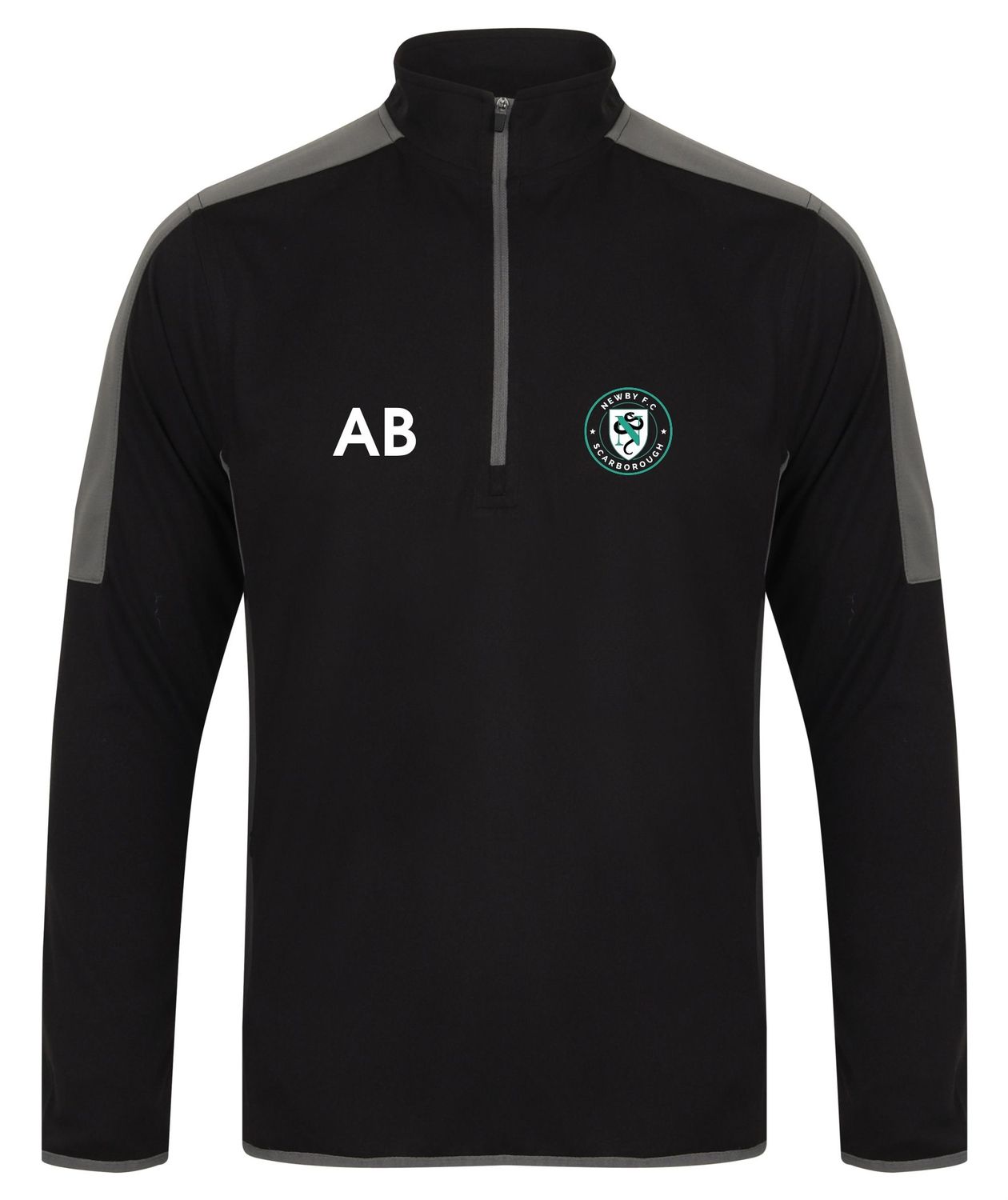 Newby FC - Kids Black/Grey 1/4 Zip Tracksuit Top LV875