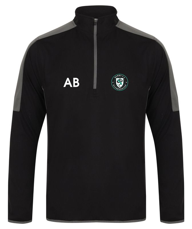 Newby FC - Kids Black/Grey 1/4 Zip Tracksuit Top LV875