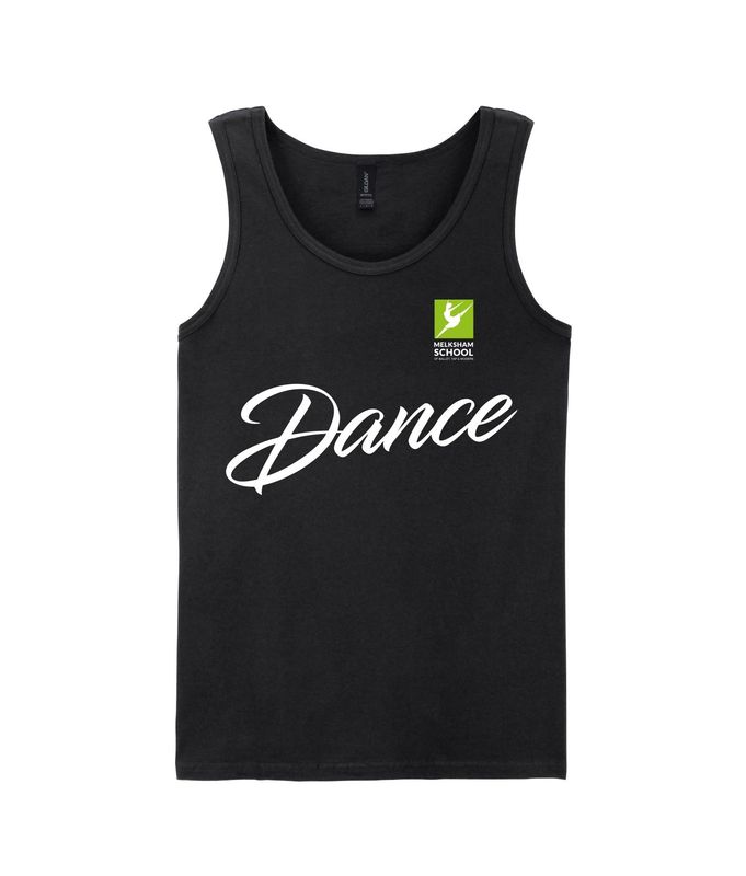 GD012 Melksham School Of Ballet, Tap & Dance - Adult's Black Vest Top GD012 Melksham School Of Ballet, Tap & Dance - Adult's Black Vest Top