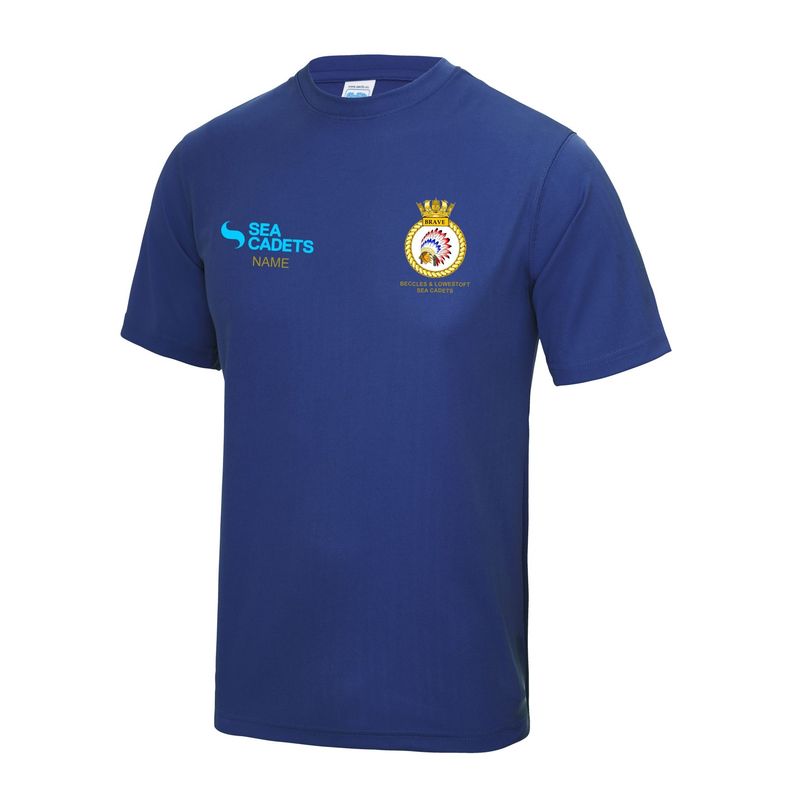 Beccles & Lowestoft Sea Cadets - Adult Royal Blue Cool Tec T-Shirt JC001 Beccles & Lowestoft Sea Cadets - Adult Royal Blue Cool Tec T-Shirt JC001
