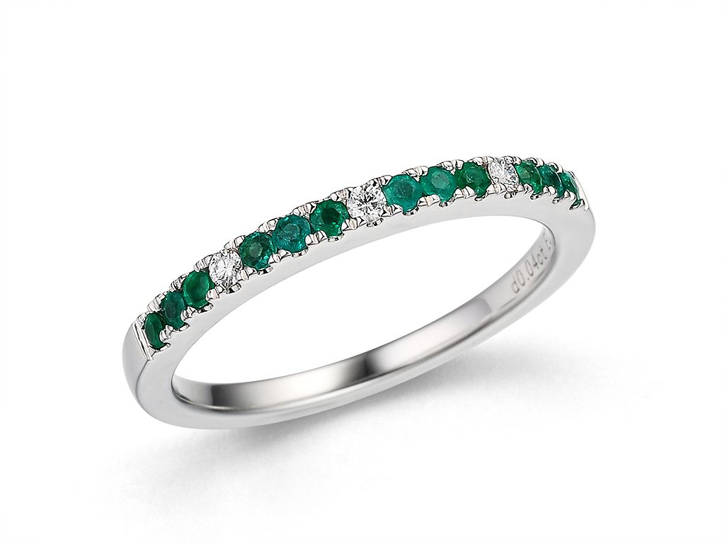 18K金祖母绿钻石戒指